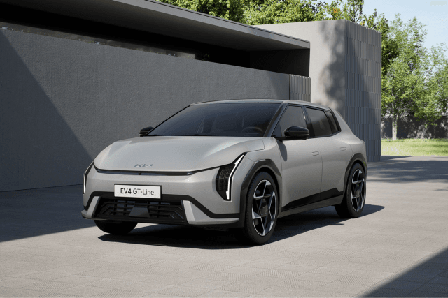 Kia EV4 unveils its futuristic exterior design in a world preview